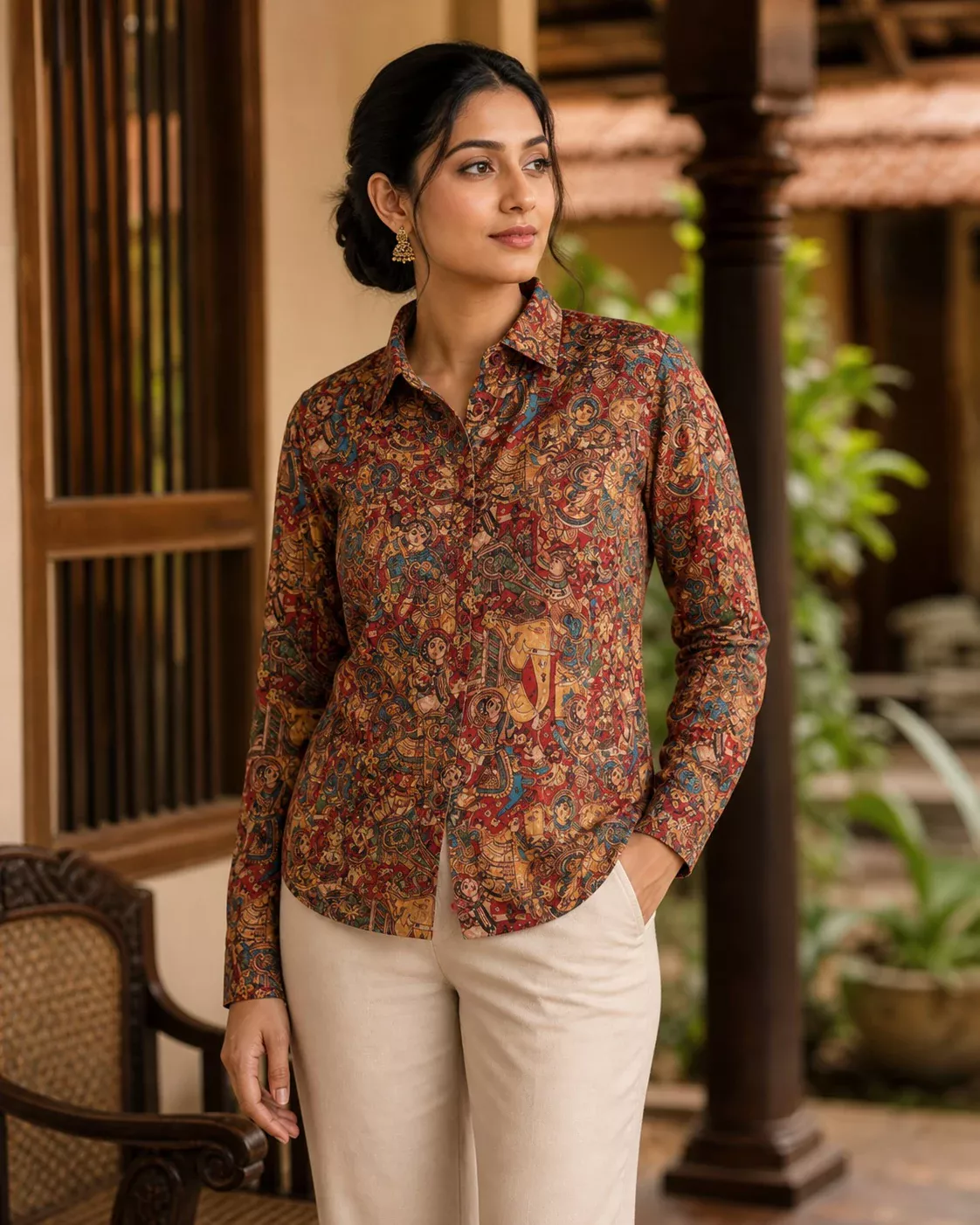 Kalamkari story heritage shirt, part of the Sharjah stock
