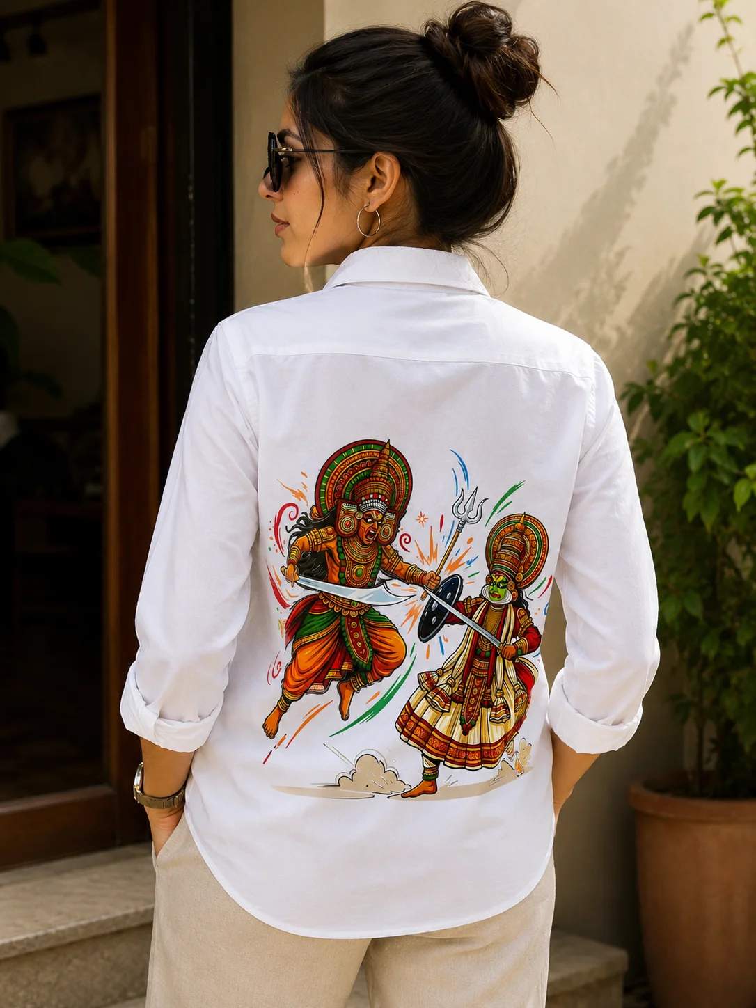 Theyyam and Kathakali back print heritage shirt, part of the Bonn stock